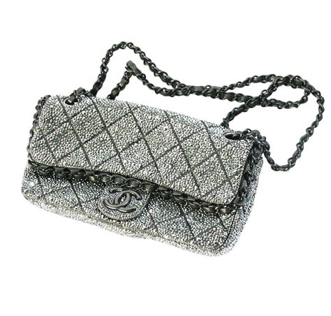 chanel swarovski crystal bag|Chanel Bespoke Crystal Bag Silver Hardware .